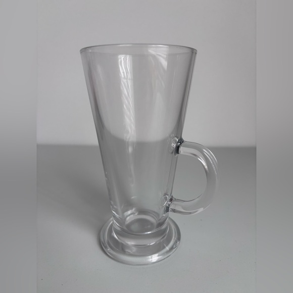 Vintage | Clear Tall Glass Latte Coffee Tea Chocolate Mug Cup With Handle - Picture 1 of 4